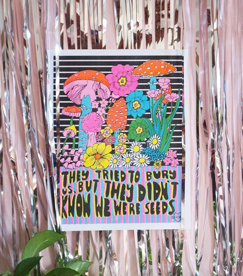 Ash + Chess 11" x 14" Seeds Risograph Print