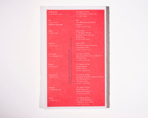 100 Chairs in 100 Days and its 100 Ways - Martino Gamper